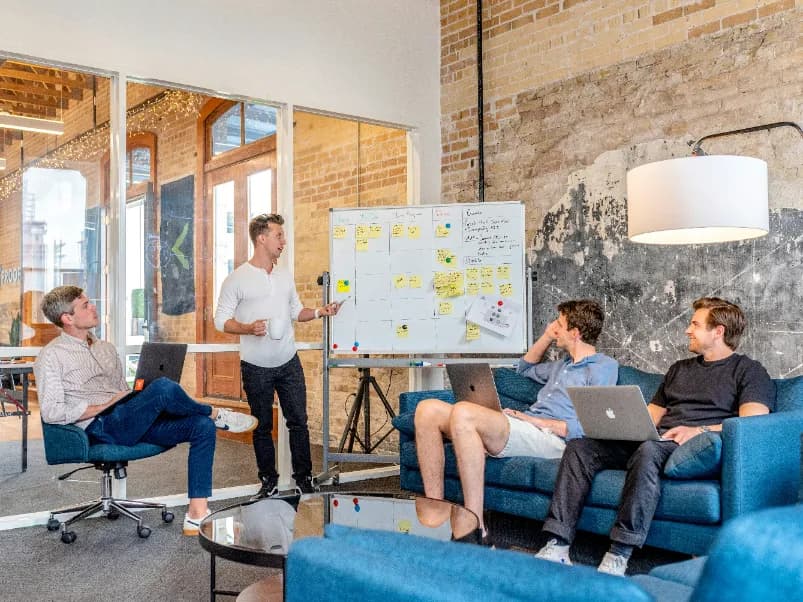 Team collaboration in modern office