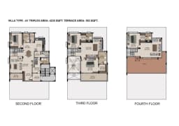 VILLA TYPE - A1 TRIPLEX AREA-4235 SQFT. TERRACE AREA-593 SQFT