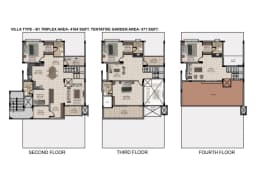 VILLA TYPE - B1 TRIPLEX AREA-4104 SQFT. TENTATIVE GARDEN AREA-571 SQFT