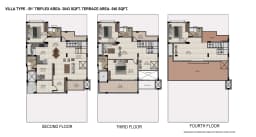 VILLA TYPE - B1' TRIPLEX AREA-3843 SQFT. TERRACE AREA-540 SQFT