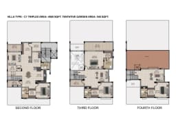 VILLA TYPE - C1 TRIPLEX AREA-4069 SQFT. TENTATIVE GARDEN AREA-548 SQFT