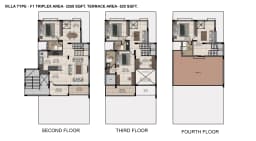 VILLA TYPE - F1 TRIPLEX AREA-3259 SQFT. TERRACE AREA-520 SQFT