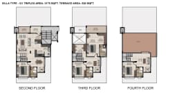 VILLA TYPE - G1 TRIPLEX AREA-3175 SQFT. TERRACE AREA-520 SQFT