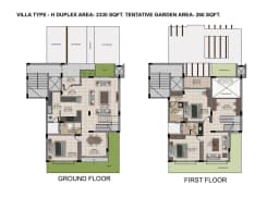 VILLA TYPE - Η DUPLEX AREA-2330 SQFT. TENTATIVE GARDEN AREA-260 SQFT